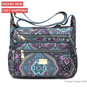 Waterproof Nylon Crossbody Bag Multi Pocket Messenger Purse Travel Everyday